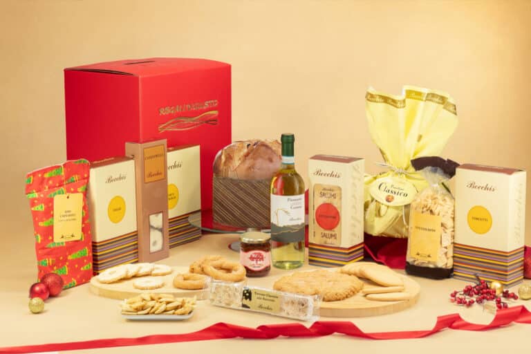 Confezione dono natalizia Cod. 610 Regali Digusto con box rosso dotato di manico,